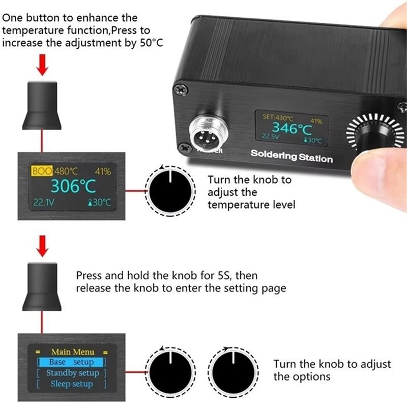 【A56X】محطة لحام رقمية محمولة ص - مراجعة Soldering Station T12 Oled وسعره