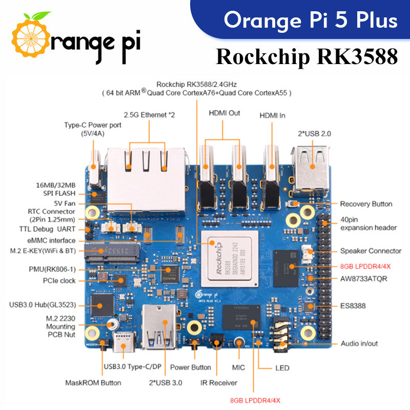 أورانج باي 5 بلس، كمبيوتر لوحي - مراجعة Orange Pi 5 Plus 16Gb وسعره