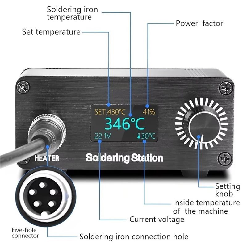 محطة لحام محمولة AB11-T12 لإصل - مراجعة Soldering Station T12 Oled وسعره