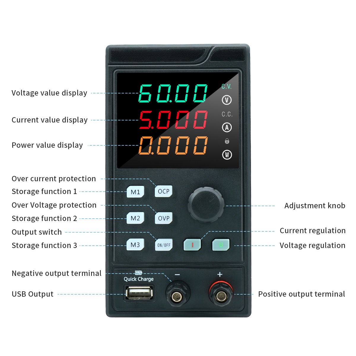 مقعد MYAMI قابل للتعديل مزود ط - مراجعة Programmable Dc Power Supply 60V 5A وسعره